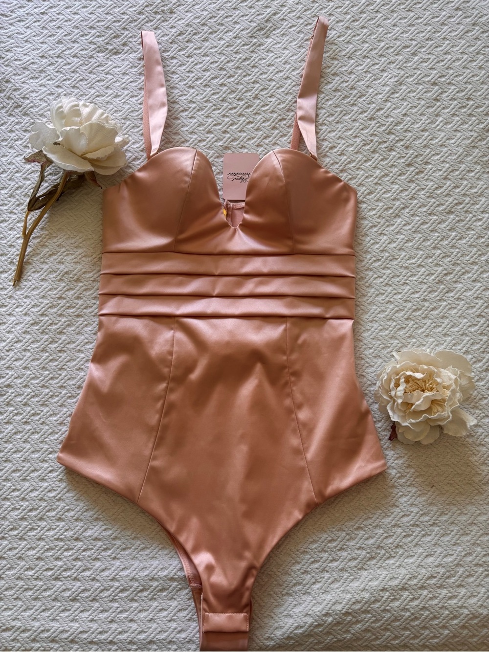 Agent Provocateur silk corset in petal pink